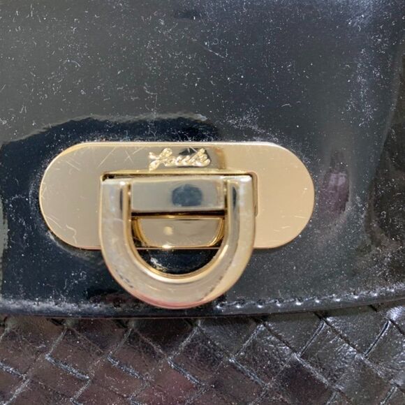 Fcuk French Connection UK Black Woven and Patent Clutch - Picture 3 of 8